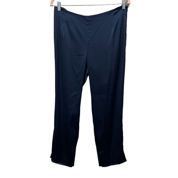 Maison de Papillon NYC Navy Blue Kennedy Sateen Pants Dress pants size medium - Picture 7 of 12
